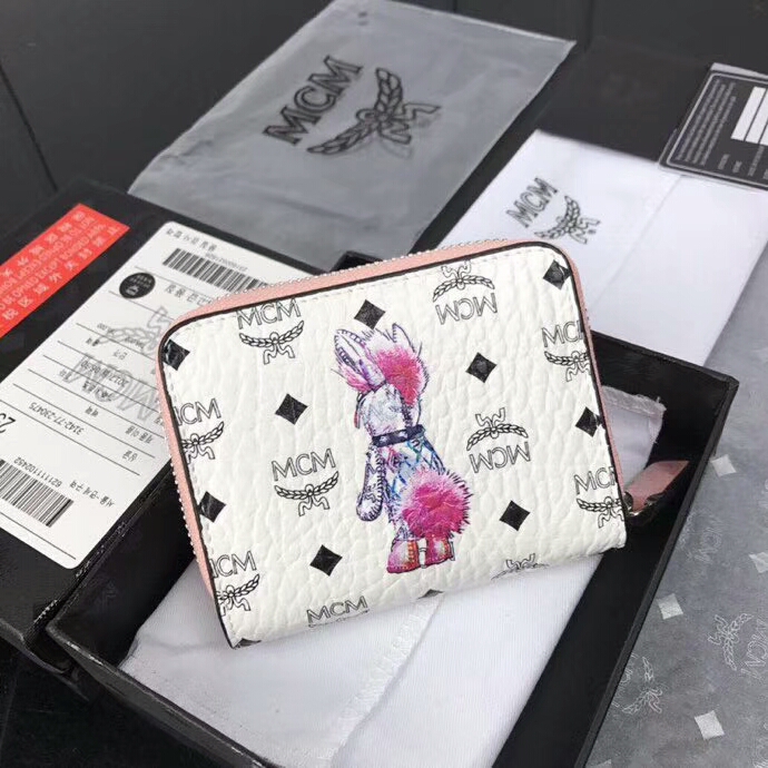 Buy Replica MCM Rabbit Wallet in Visetos (White) - Buy Designer Bags ...