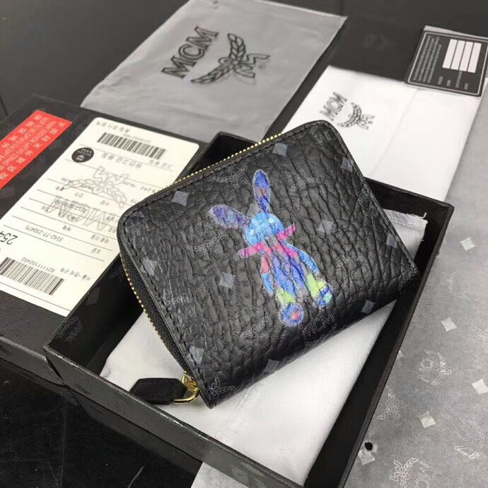 Buy Replica MCM Rabbit Wallet in Visetos (Black) - Buy Designer Bags ...