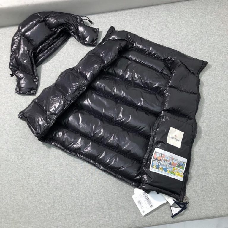 Buy Replica Moncler Lacet Gilet Lacquered Hooded Down Vest In Black ...