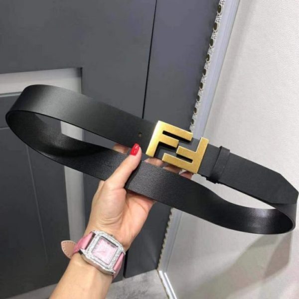 Buy Replica Fendi 40MM FF Black Belt in Gold Buckle 026 - Buy Designer ...