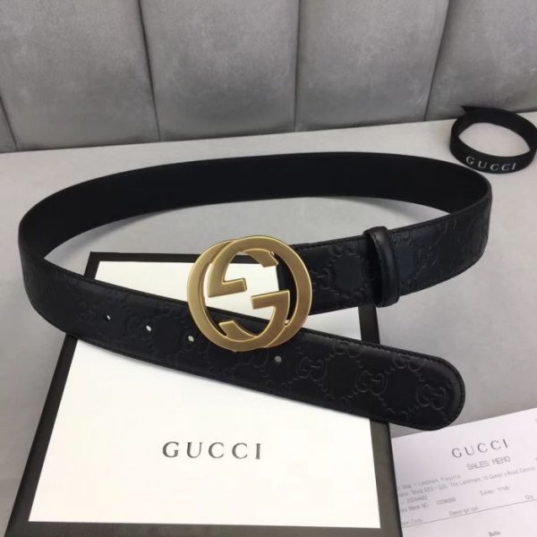 Buy Replica Gucci 40MM Signature Leather Belt With Gold Buckle 005 ...