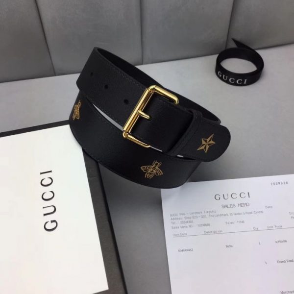 Buy Replica Gucci 40MM Bees And Stars Belt With Gold Buckle 007 - Buy ...