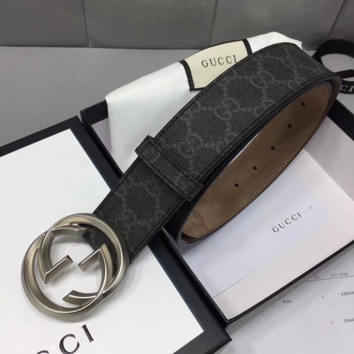 Buy Replica Gucci 40MM GG Supreme Belt With G Silver Buckle 009 - Buy ...