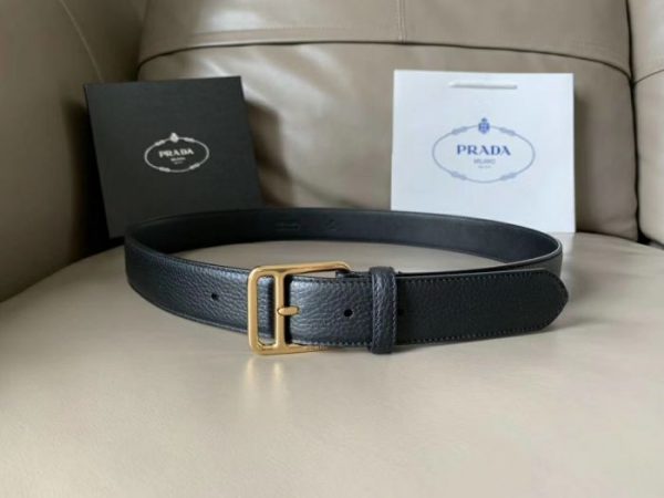 Buy Replica Prada 34mm Leather Belt Black With Gold Buckle 512 - Buy ...