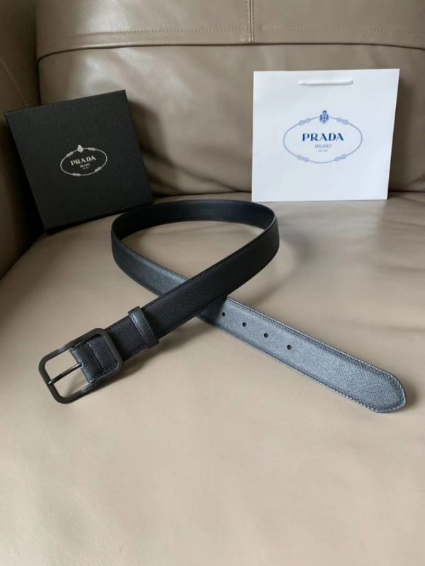Buy Replica Prada 34mm Saffiano Leather Belt Black With Black Buckle ...