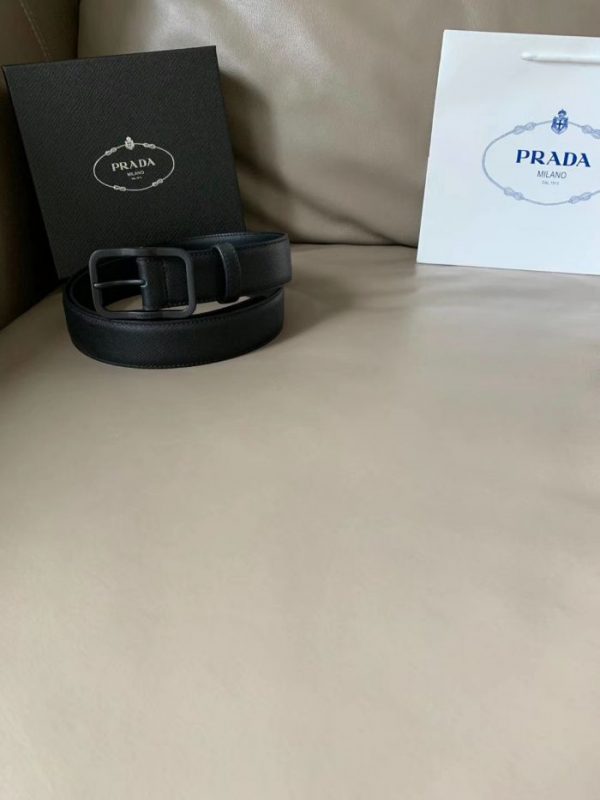 Buy Replica Prada 34mm Saffiano Leather Belt Black With Black Buckle ...