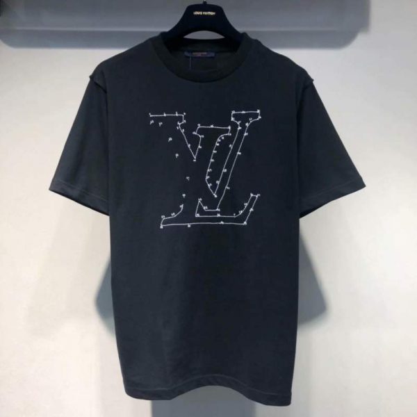Buy Replica Louis Vuitton Lv Stitch Print And Embroidered T-Shirt In ...