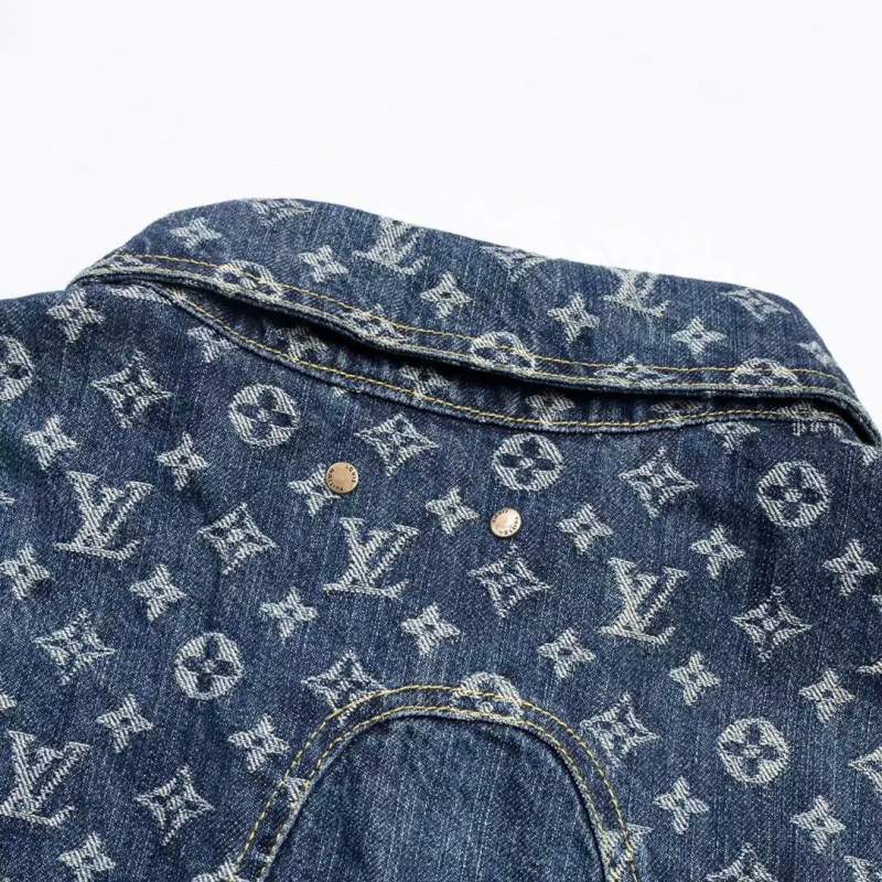 Buy Replica Louis Vuitton Giant Damier Waves Monogram Denim Jacket Blue ...