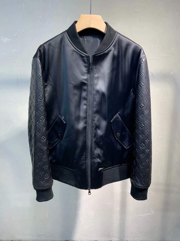 Buy Replica Louis Vuitton Monogram Leather Mix Jacket - Buy Designer ...