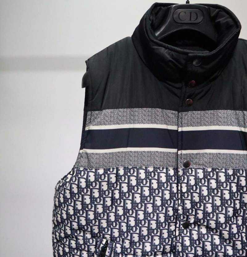 Buy Replica Christian Dior Short Monogram Logo Down Jacket Vest - Buy ...