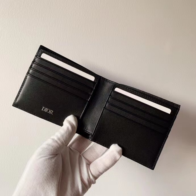 Buy Replica Christian Dior Compact Wallet Beige and Black Dior Oblique ...