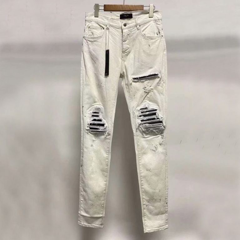 Buy Replica Amiri Distressed Skinny Fit Jeans In White - Buy Designer ...