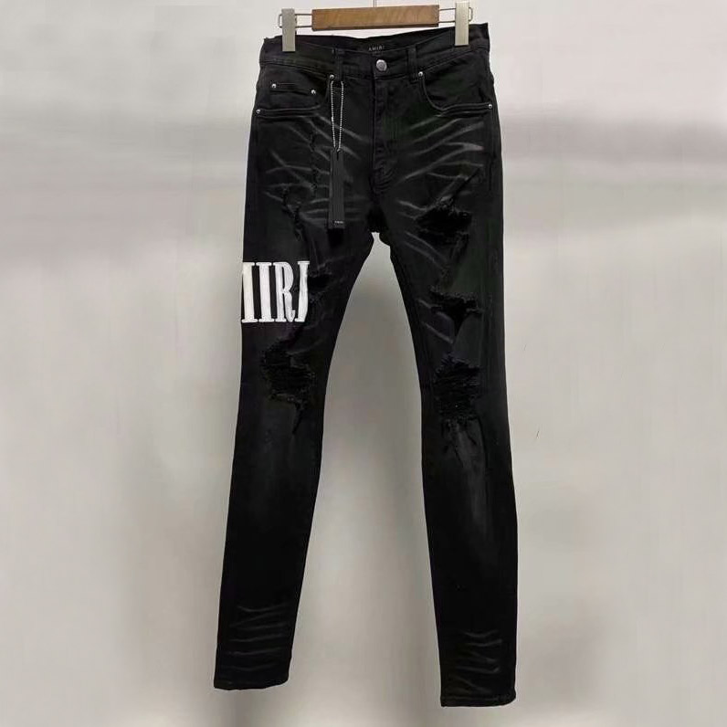 Buy Replica Amiri Logo Embroidered Skinny Jeans In Black - Buy Designer