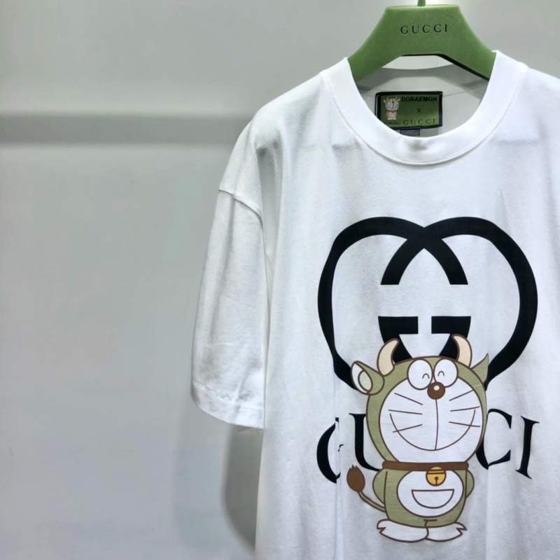 Buy Replica Gucci x Doraemon Logo Cotton T-shirt White - Buy Designer ...