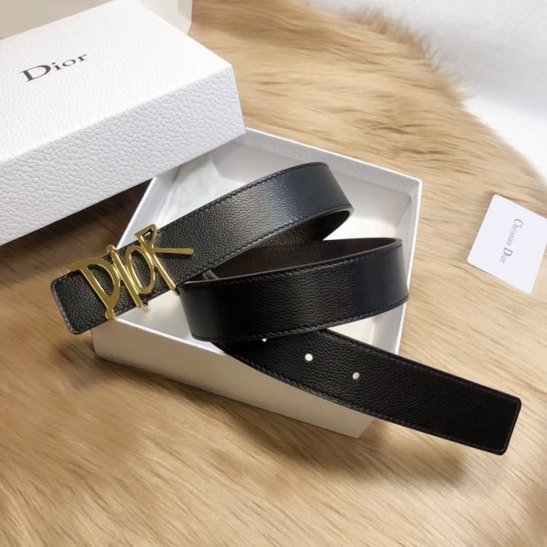 Buy Replica Dior 35mm Reversible Belt Deep Brown and Black with Gold ...