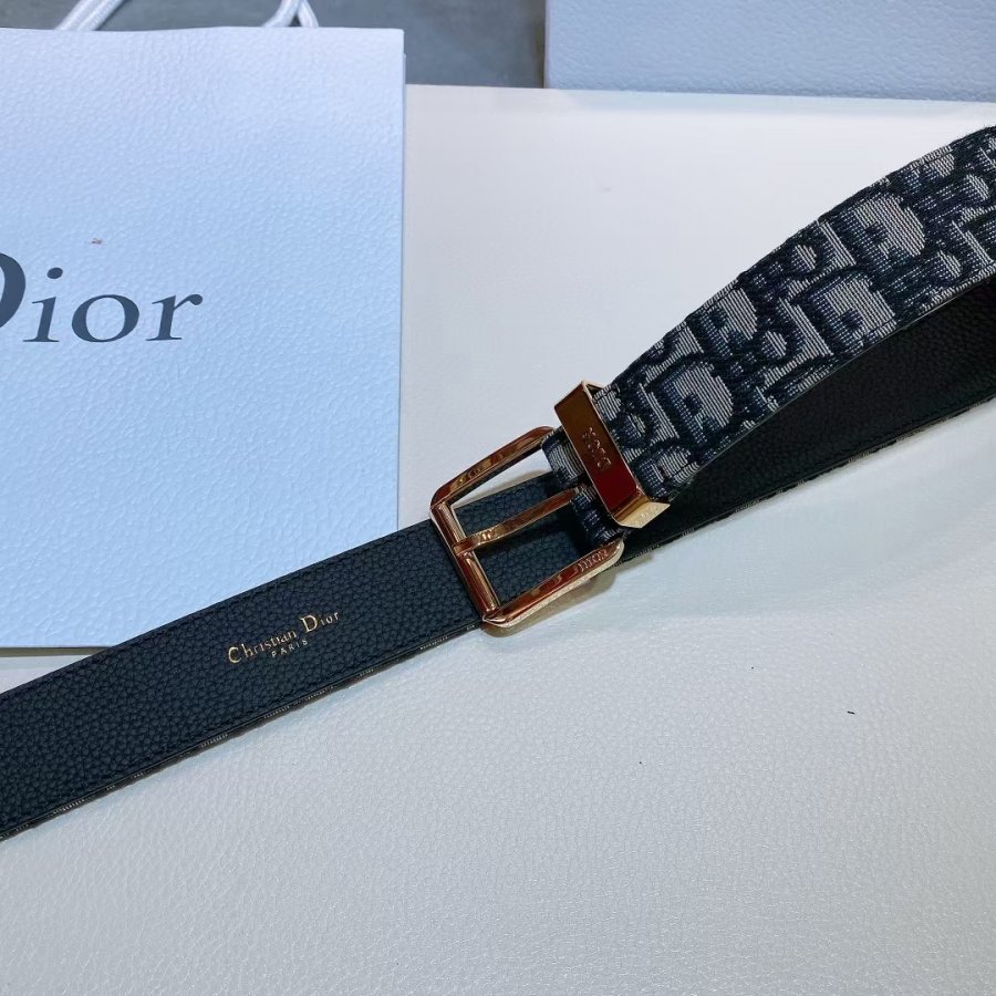 Buy Replica Dior 35mm Belt Black and Beige Dior Oblique Jacquard with ...