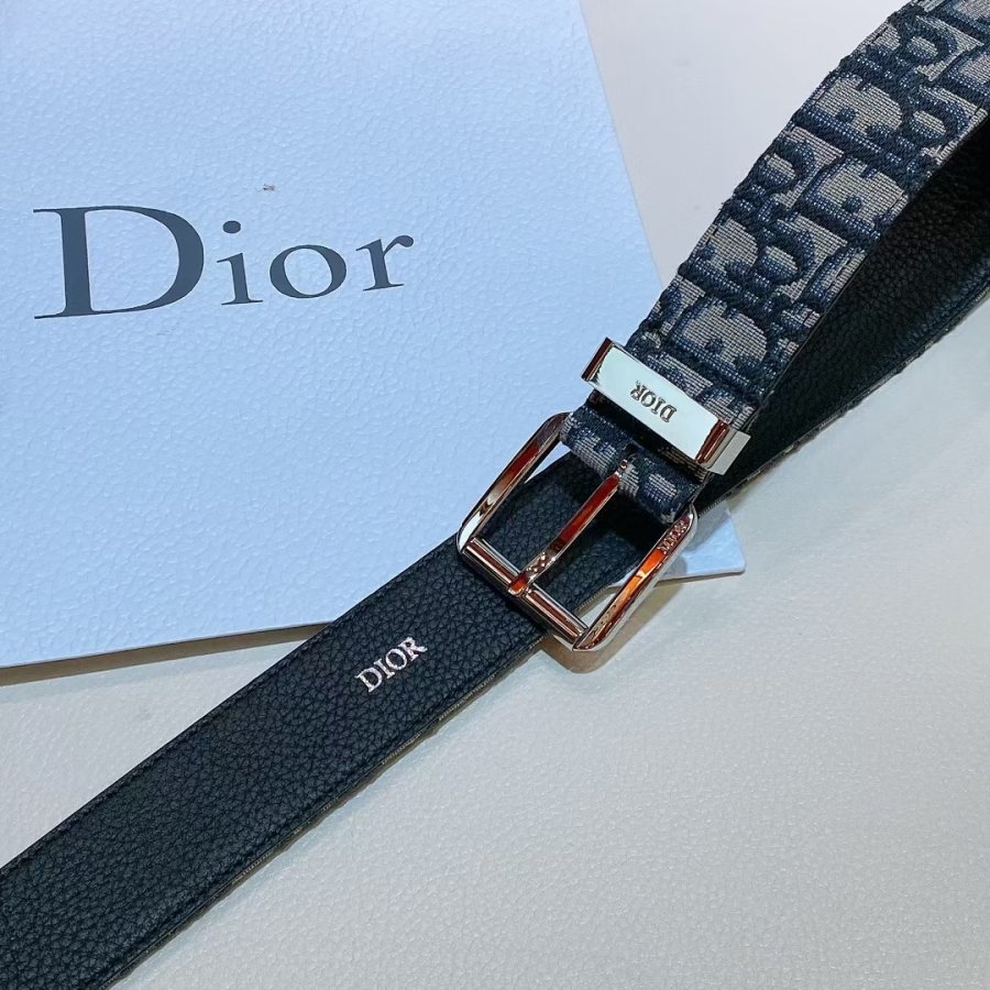 Buy Replica Dior 35mm Belt Black and Beige Dior Oblique Jacquard with ...