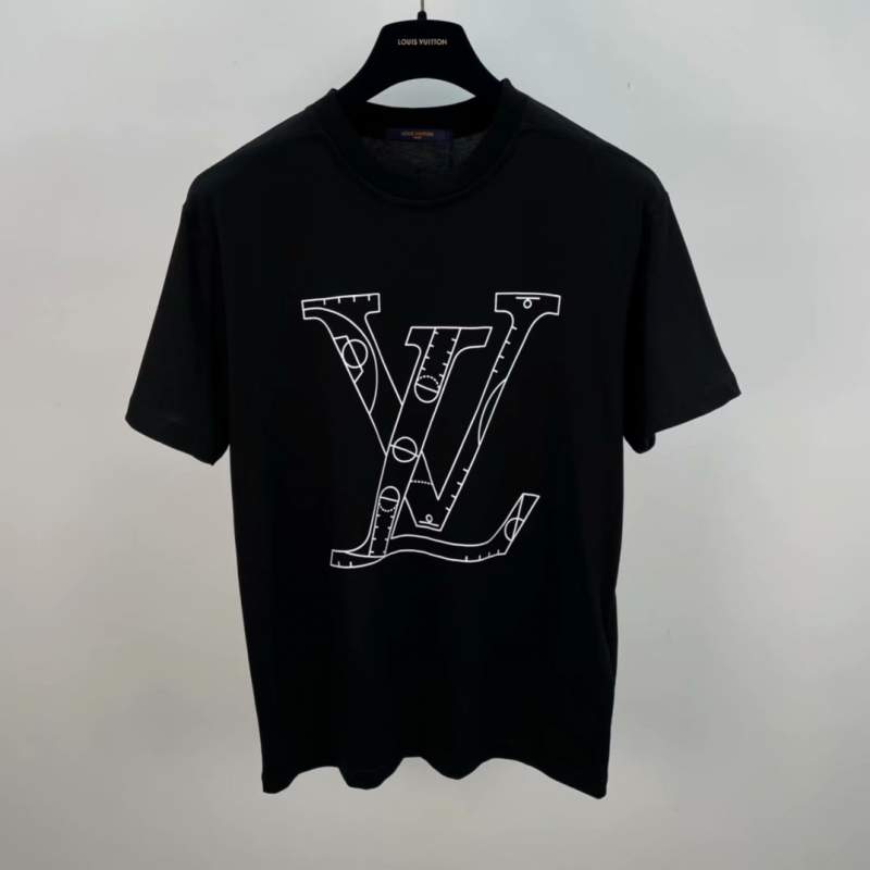 Buy Replica Louis Vuitton X NBA National Basket Ball T-shirt Black ...