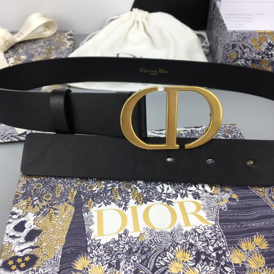 Buy Replica Dior 30mm Montaigne Belt Black leather with Gold Buckle 523 ...