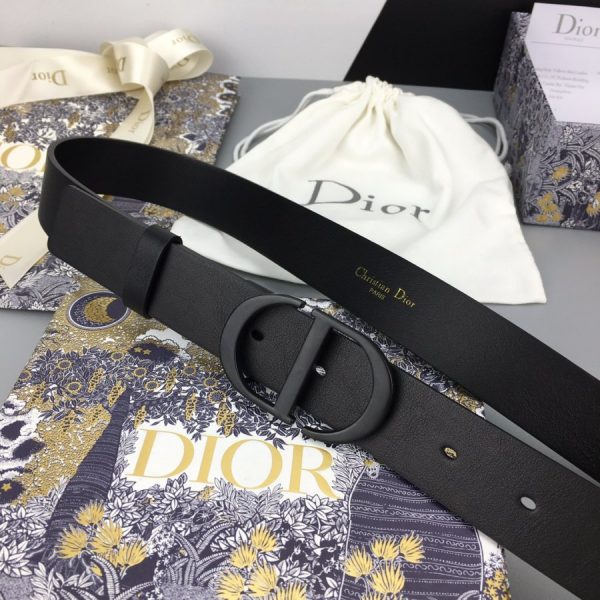 Buy Replica Dior 30mm Montaigne Belt Black leather with Black Buckle ...
