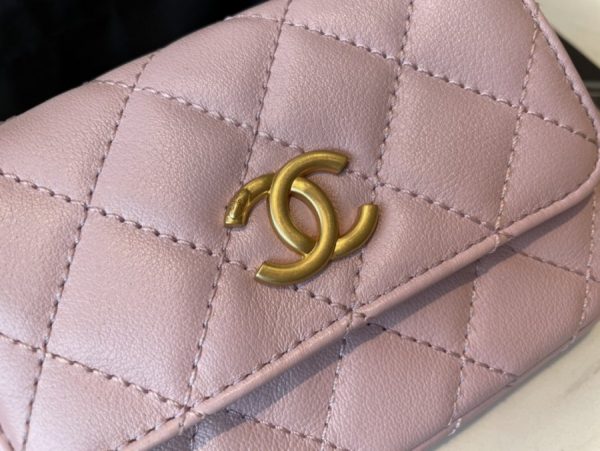 Buy Replica Chanel flap card holder with chain AP2185 Light Pink 032 ...