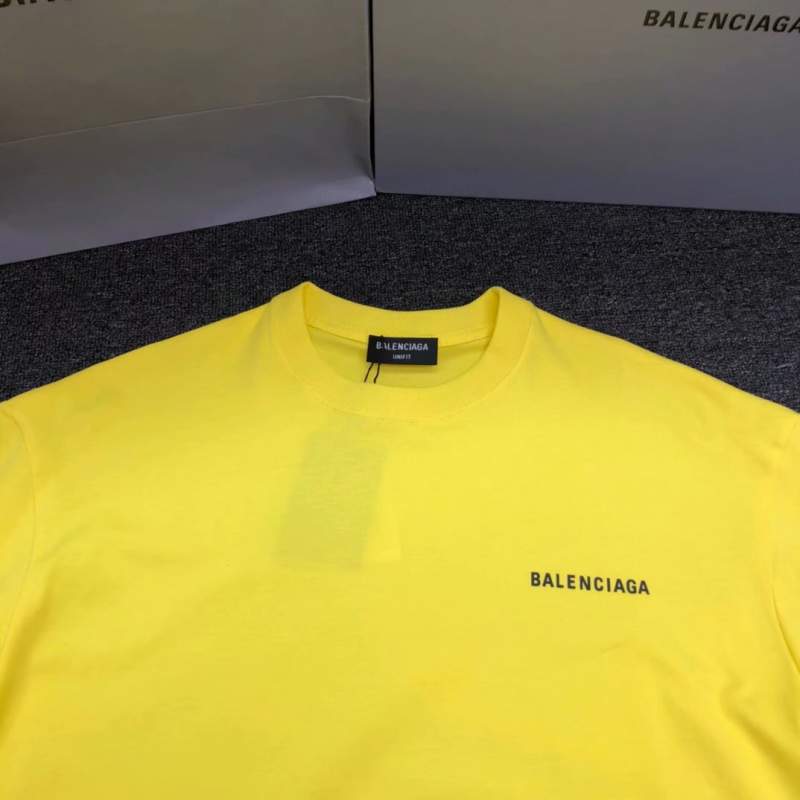 Buy Replica Balenciaga Logo Print T-Shirt In Yellow - Buy Designer Bags ...