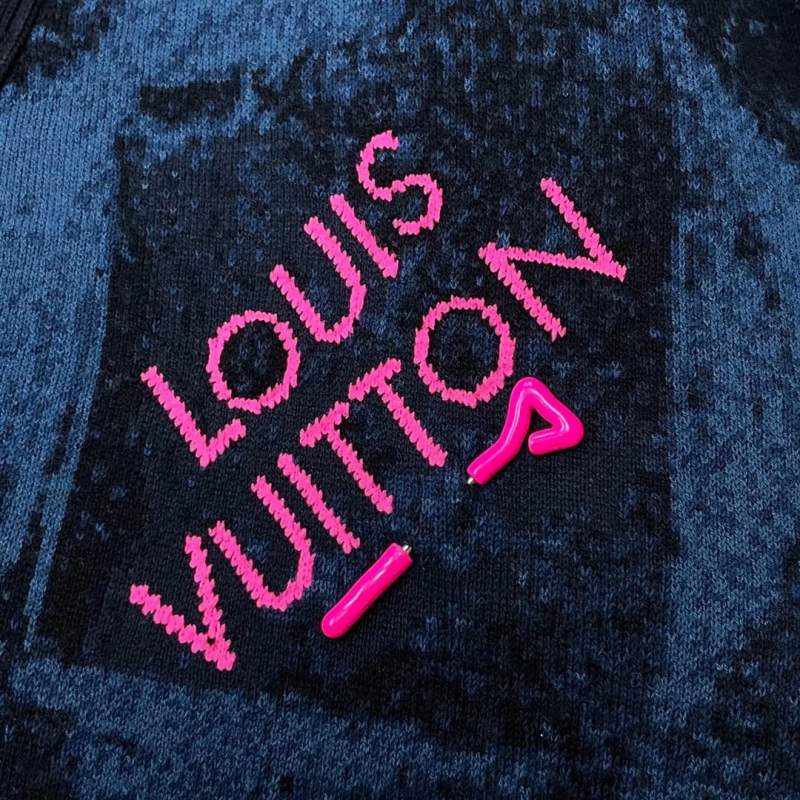 Buy Replica Louis Vuitton Salt Damier Jacquard Cardigan Sweater - Buy ...