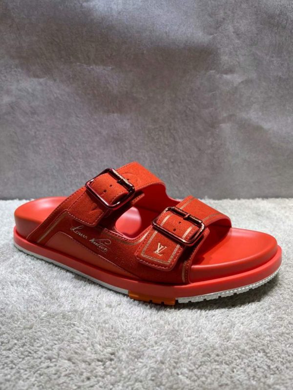 Buy Replica Louis Vuitton LVXNBA LV Trainer Mule Sandals In Red - Buy ...