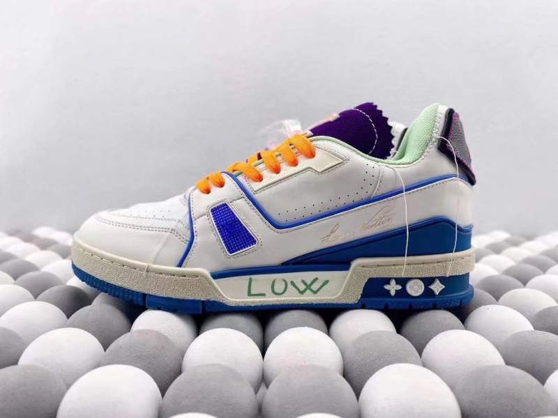 Buy Replica Louis Vuitton Trainer Sneakers In Neon Blue - Buy Designer ...