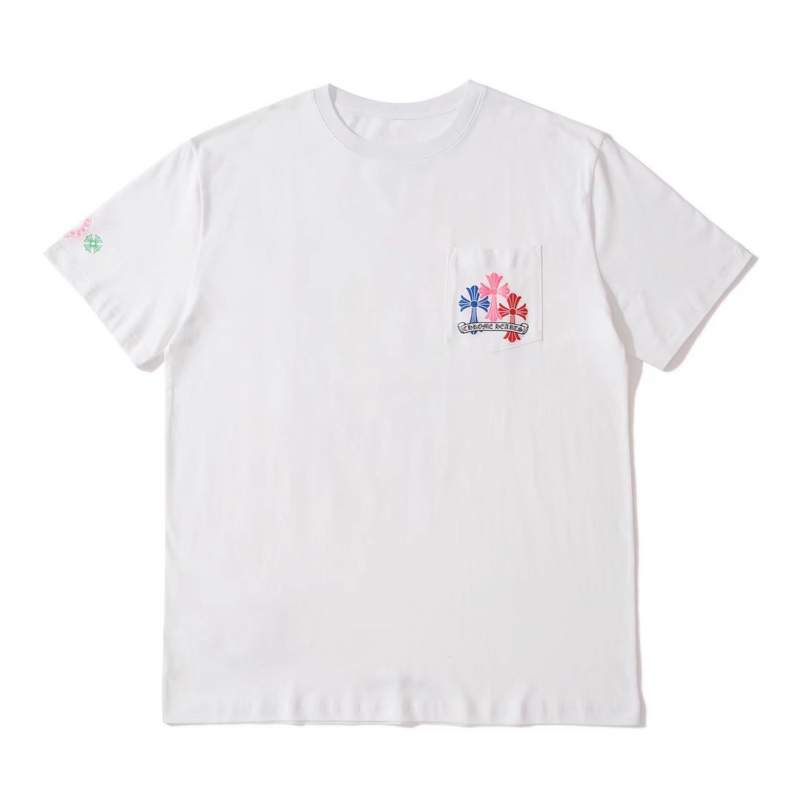 Buy Replica Chrome Hearts Multi Color Cross Cemetery T-Shirt In White ...