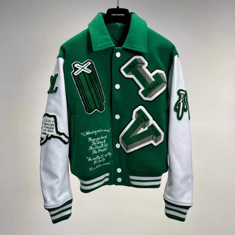 Buy Replica Louis Vuitton Baseball Jacket In Green - Buy Designer Bags ...