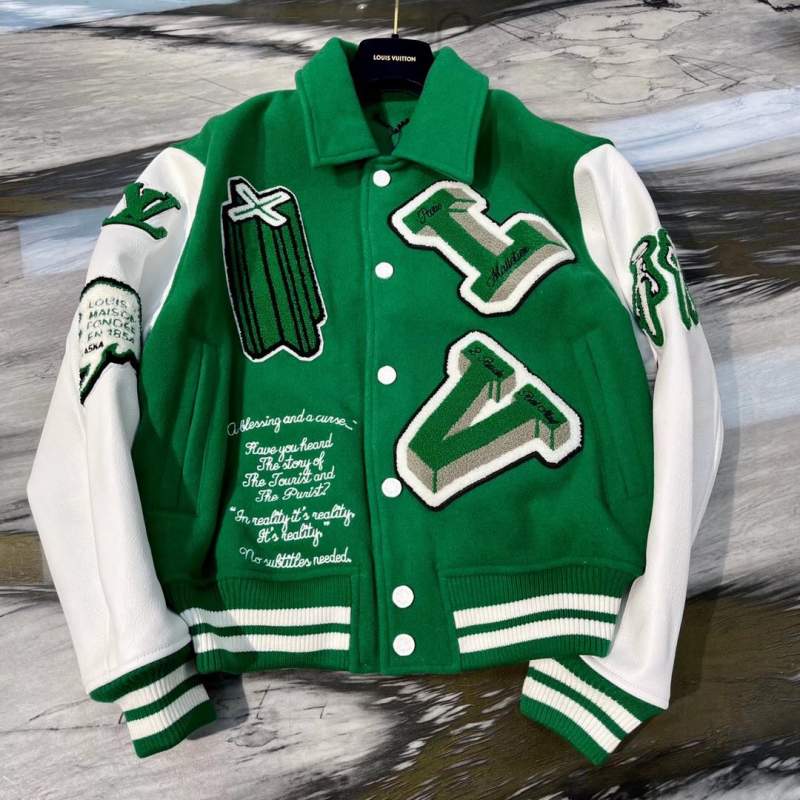Buy Replica Louis Vuitton Baseball Jacket In Green - Buy Designer Bags ...