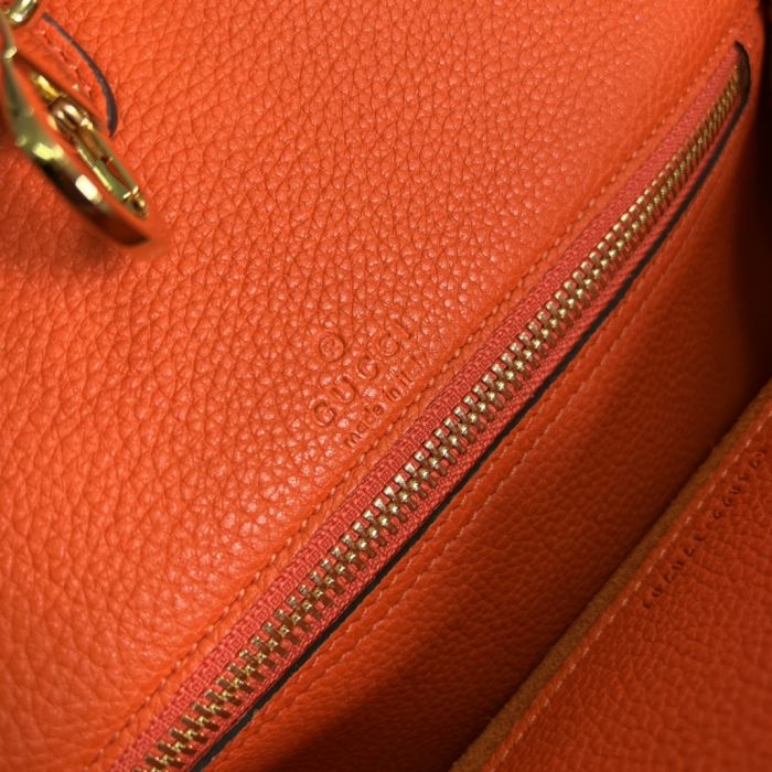 Buy Replica Gucci Small tote with Gucci logo 674822 Orange Leather ...