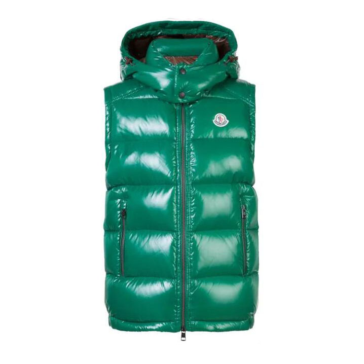 Buy Replica Moncler Lacet Gilet Lacquered Hooded Down Vest In Green ...