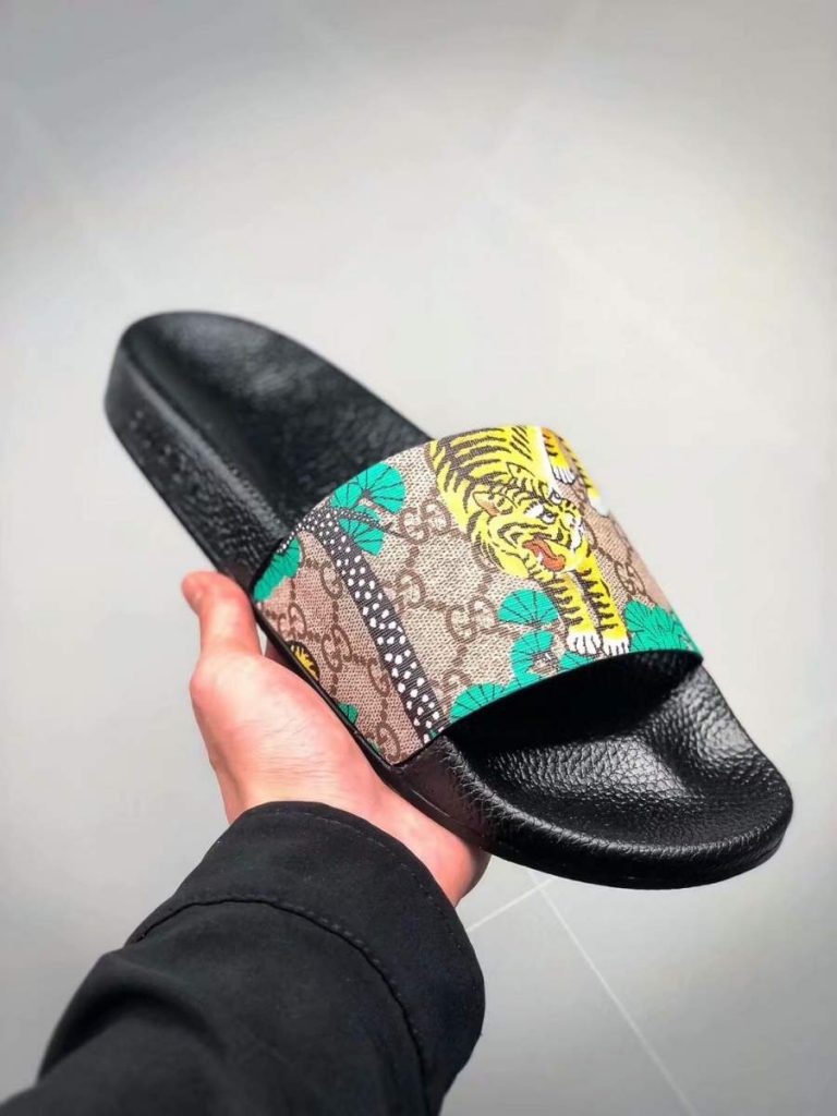 Buy Replica Gucci GG Tiger Slide Sandal - Buy Designer Bags, Sunglasses ...