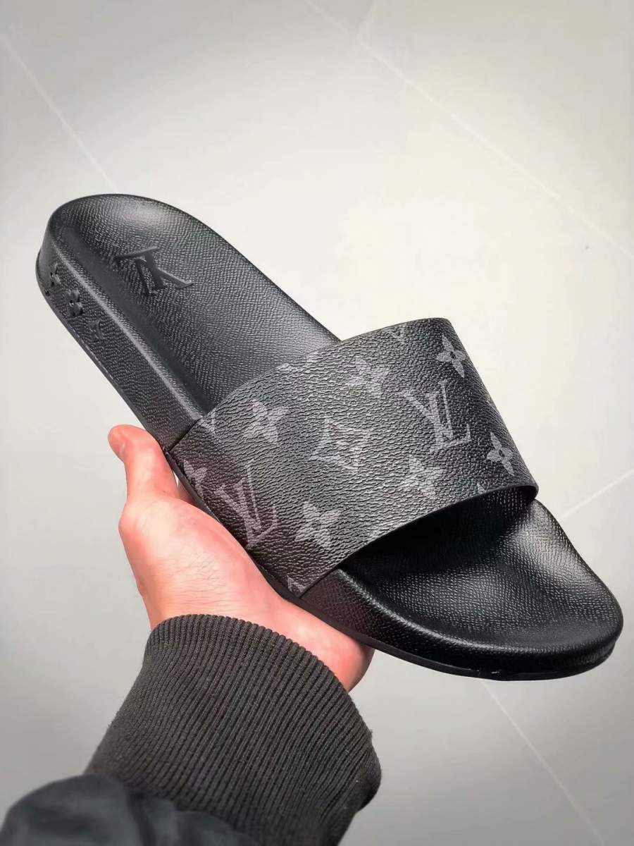 Buy Replica Louis Vuitton Black Waterfront Mule Slide Sandals - Buy Designer Bags, Sunglasses ...