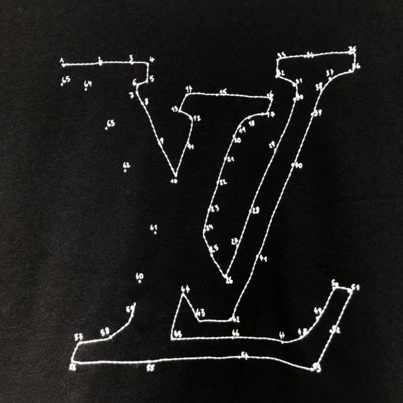 Buy Replica Louis Vuitton Lv Stitch Print And Embroidered T-Shirt In Black - Buy Designer Bags ...